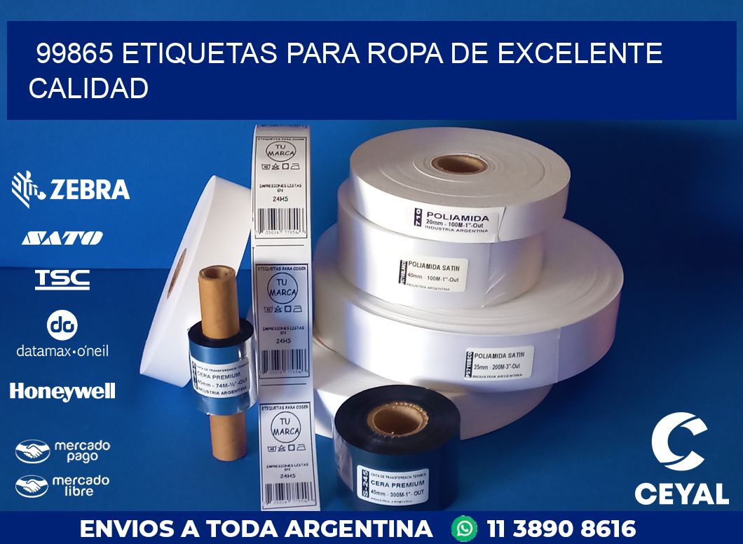 99865 ETIQUETAS PARA ROPA DE EXCELENTE CALIDAD
