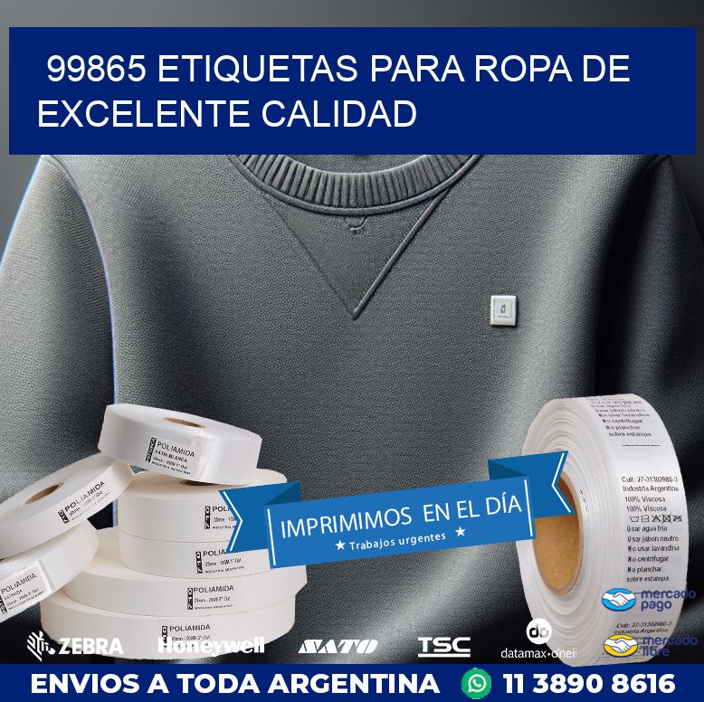 99865 ETIQUETAS PARA ROPA DE EXCELENTE CALIDAD