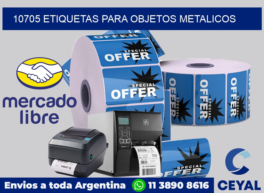 10705 etiquetas para objetos metalicos