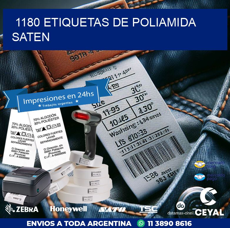 1180 ETIQUETAS DE POLIAMIDA SATEN