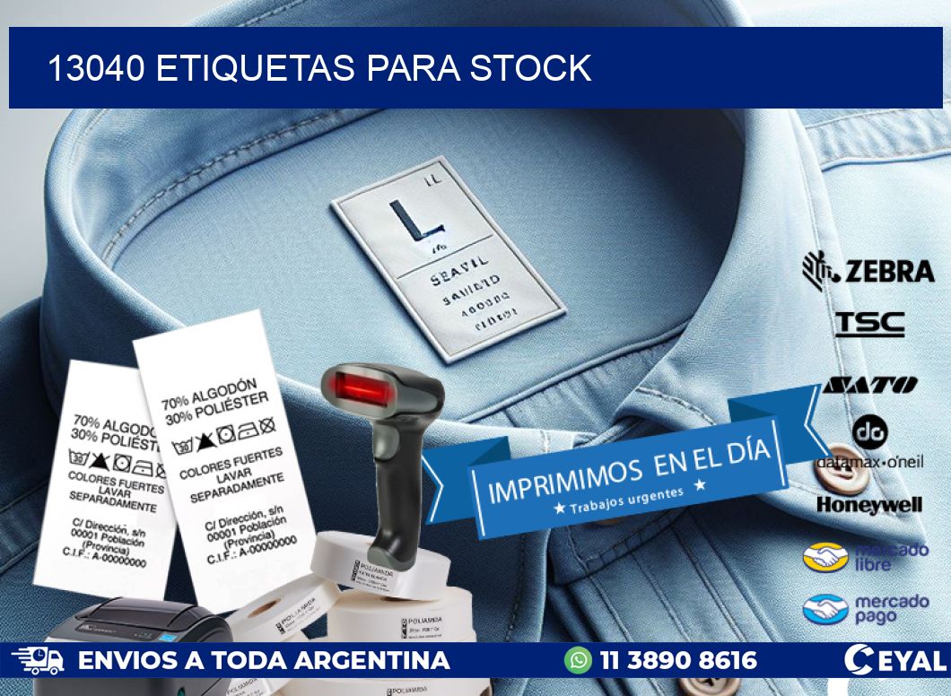 13040 ETIQUETAS PARA STOCK