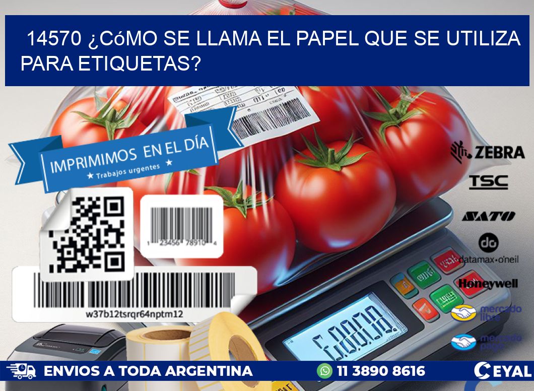 14570 ¿Cómo se llama el papel que se utiliza para etiquetas?