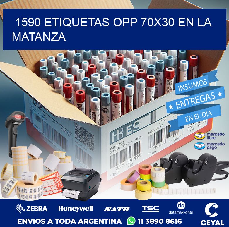 1590 ETIQUETAS OPP 70X30 EN LA MATANZA
