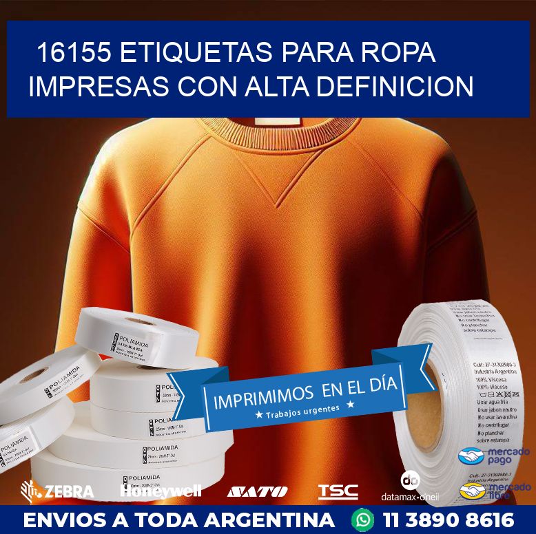 16155 ETIQUETAS PARA ROPA IMPRESAS CON ALTA DEFINICION