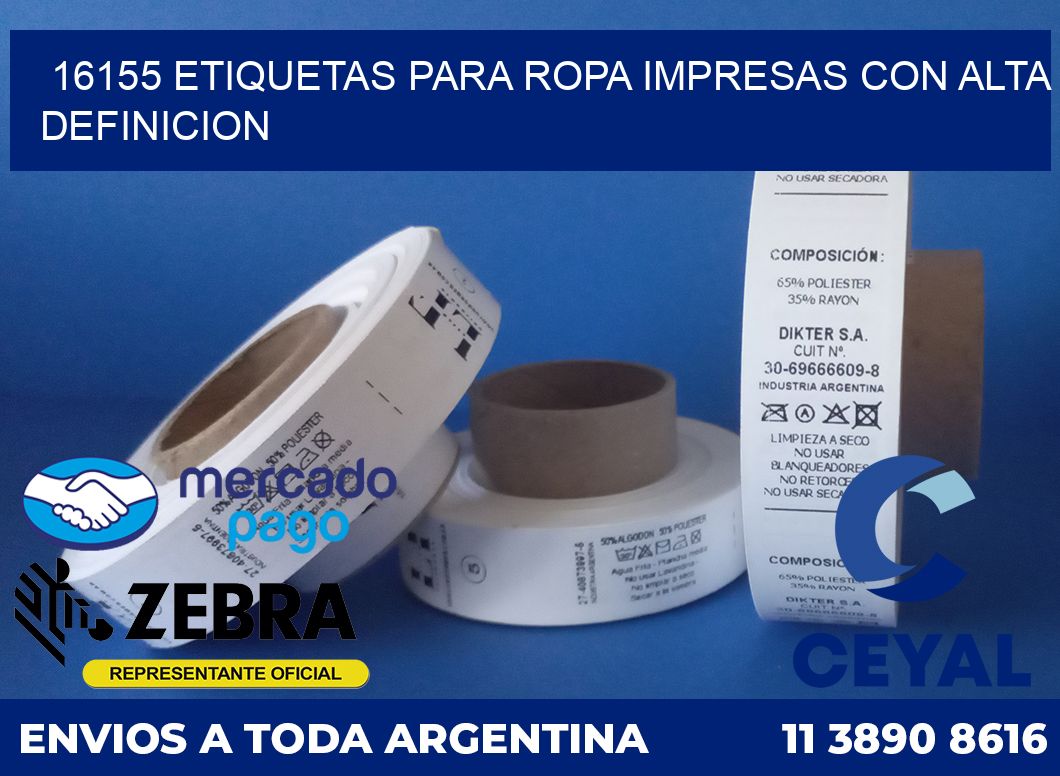16155 ETIQUETAS PARA ROPA IMPRESAS CON ALTA DEFINICION
