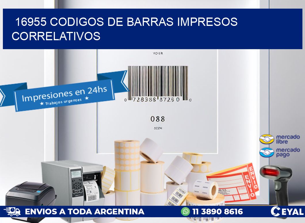 16955 codigos de barras impresos correlativos