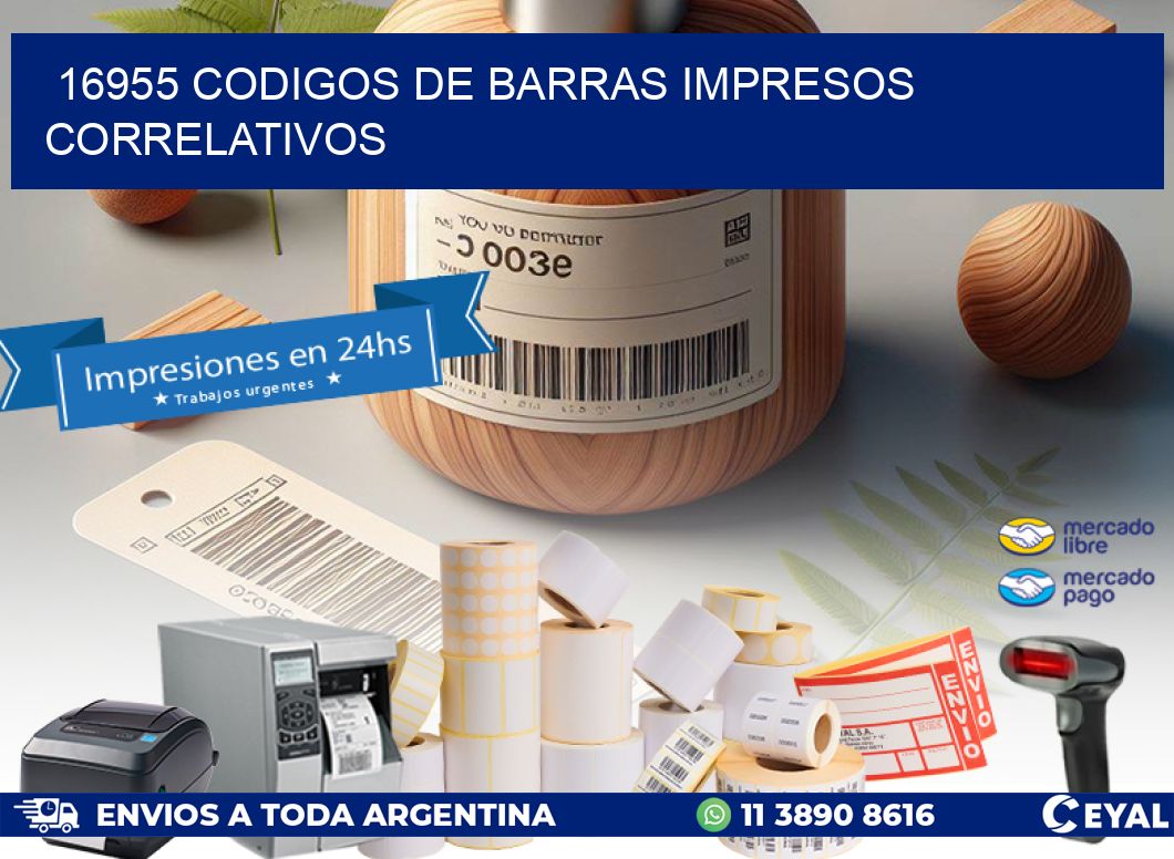16955 codigos de barras impresos correlativos