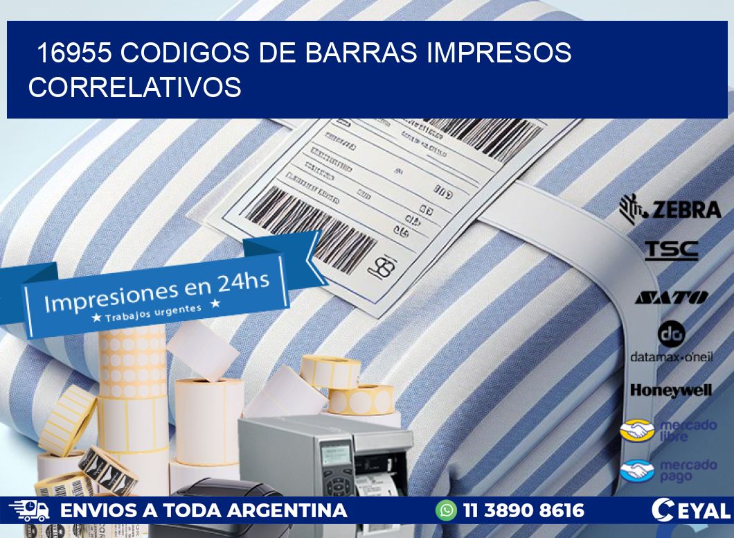 16955 codigos de barras impresos correlativos