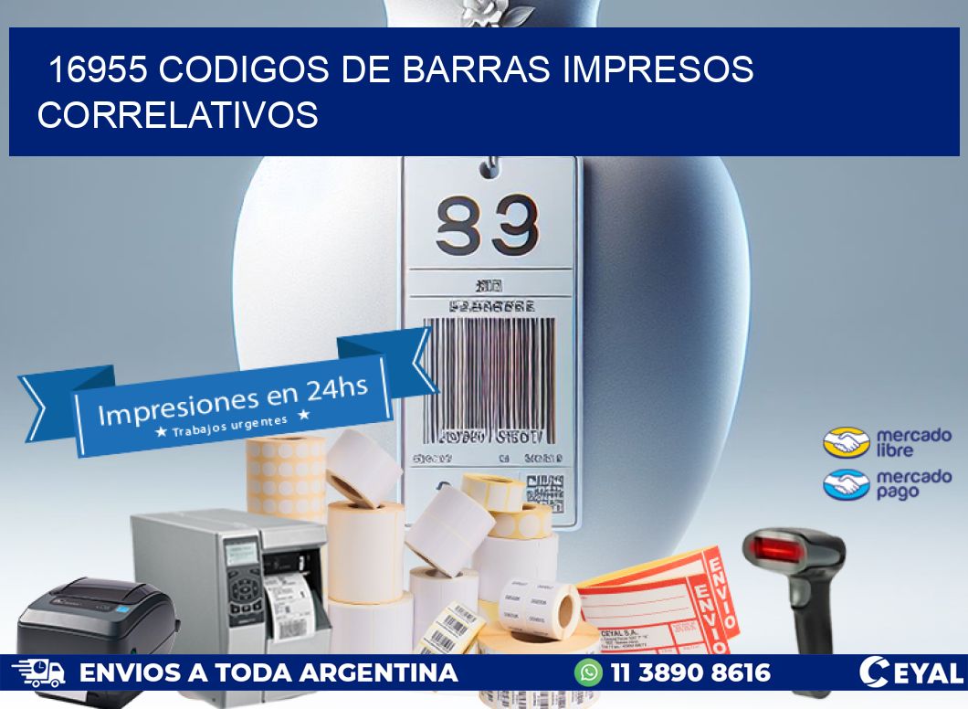 16955 codigos de barras impresos correlativos