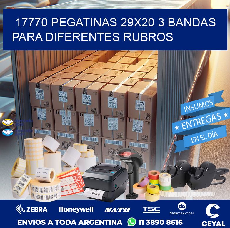 17770 PEGATINAS 29X20 3 BANDAS PARA DIFERENTES RUBROS