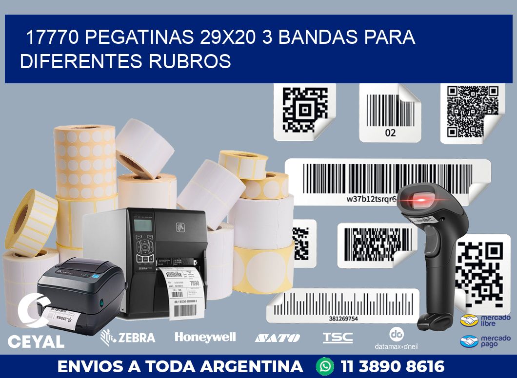 17770 PEGATINAS 29X20 3 BANDAS PARA DIFERENTES RUBROS
