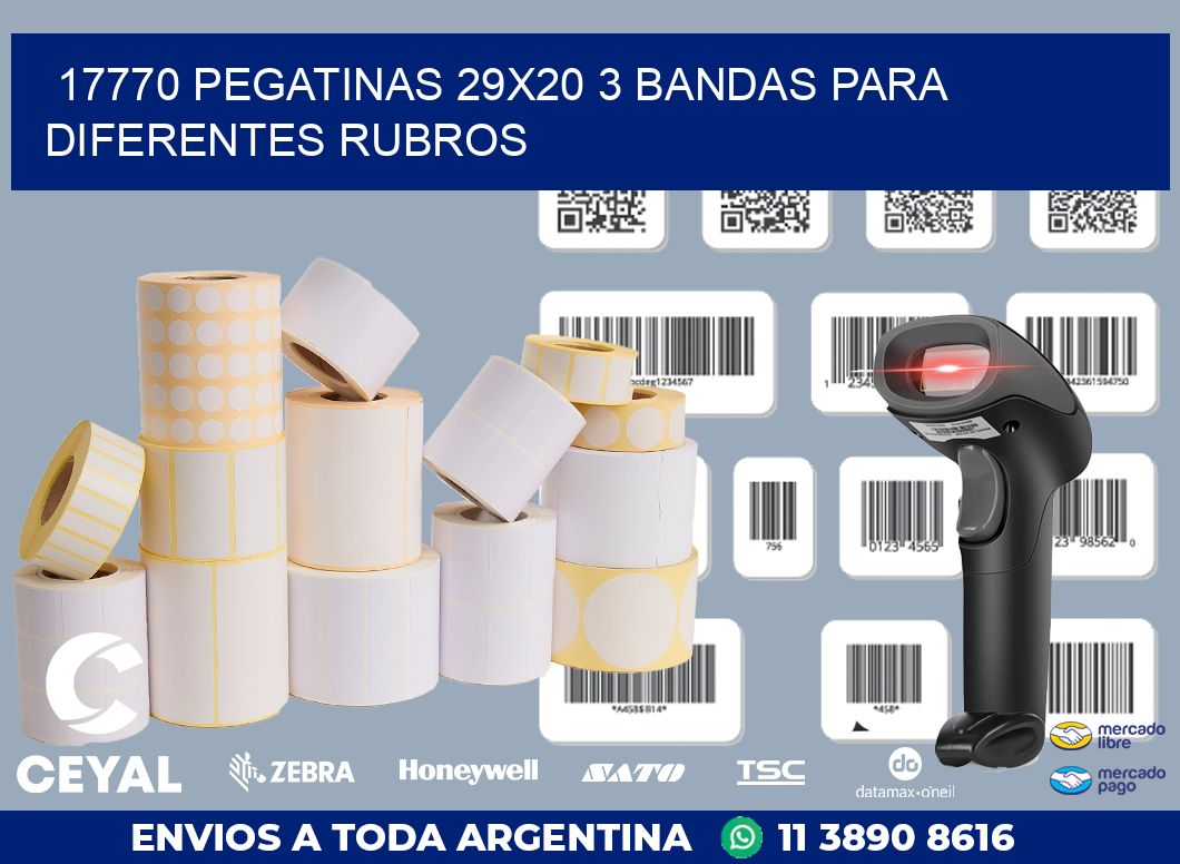 17770 PEGATINAS 29X20 3 BANDAS PARA DIFERENTES RUBROS