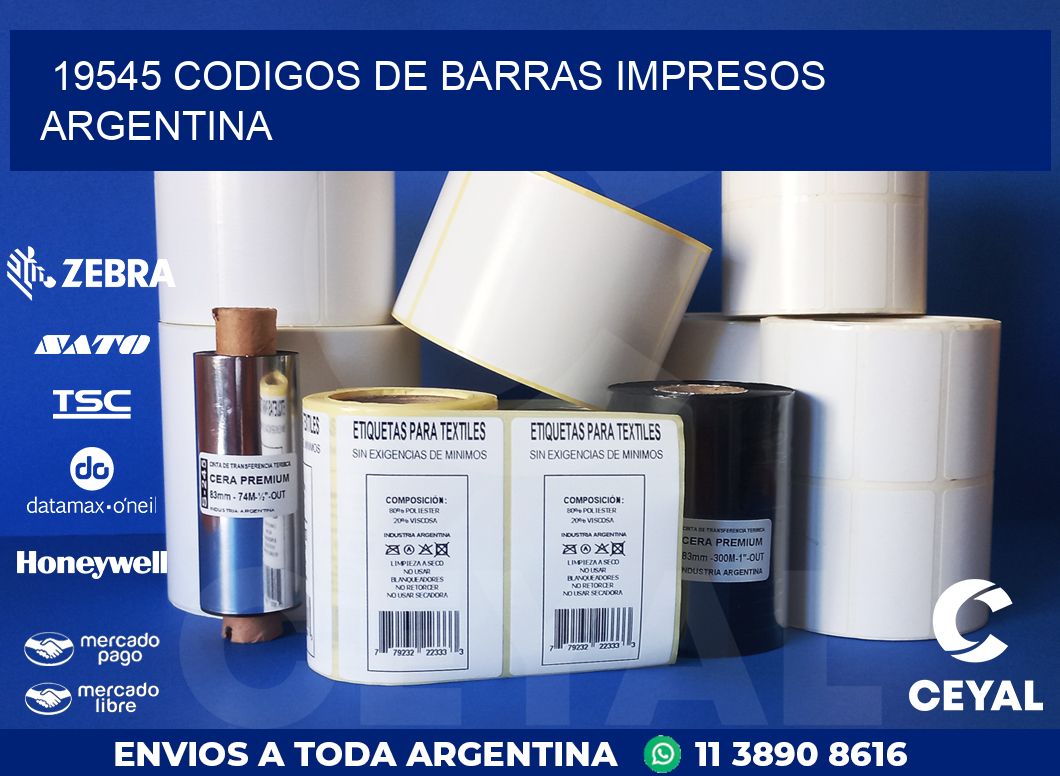 19545 codigos de barras impresos Argentina