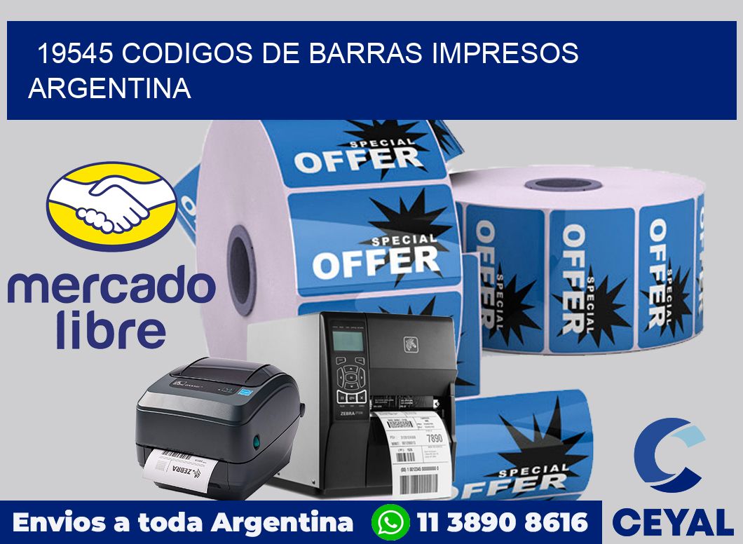 19545 codigos de barras impresos Argentina