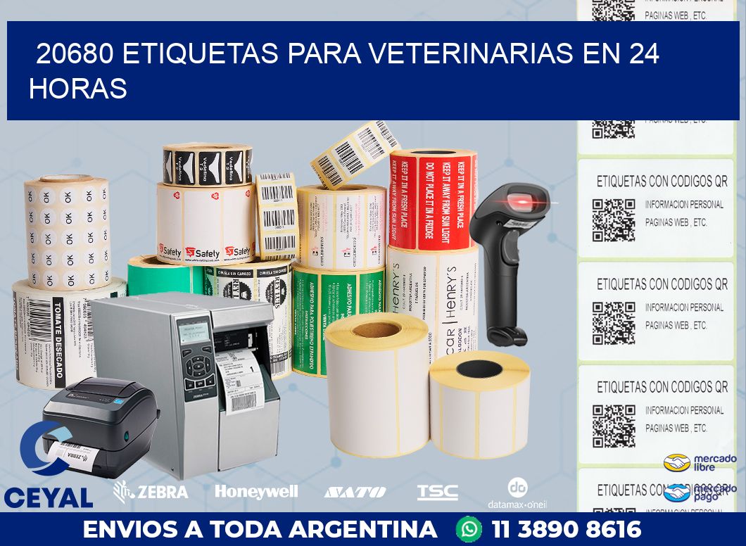 20680 ETIQUETAS PARA VETERINARIAS EN 24 HORAS