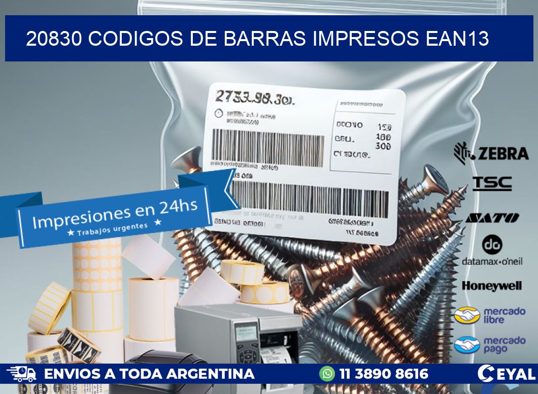 20830 codigos de barras impresos ean13