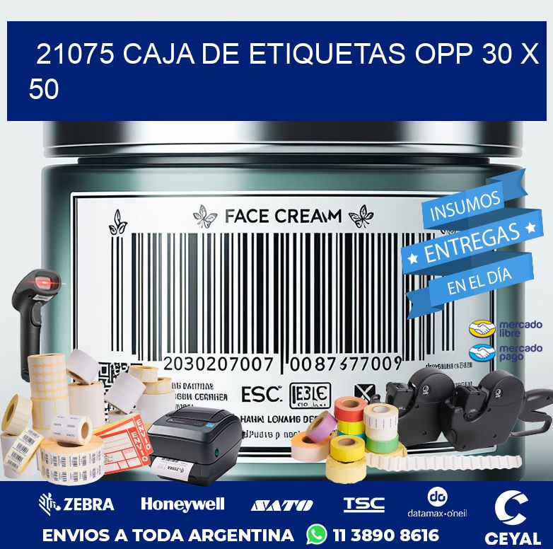 21075 CAJA DE ETIQUETAS OPP 30 X 50