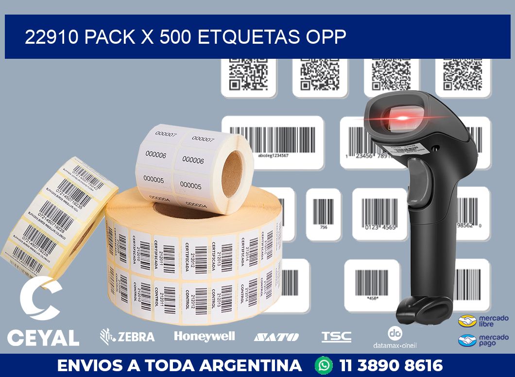 22910 PACK X 500 ETQUETAS OPP