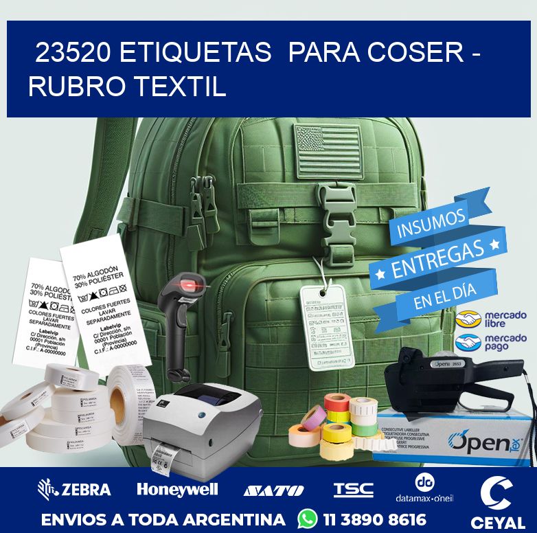 23520 ETIQUETAS  PARA COSER – RUBRO TEXTIL