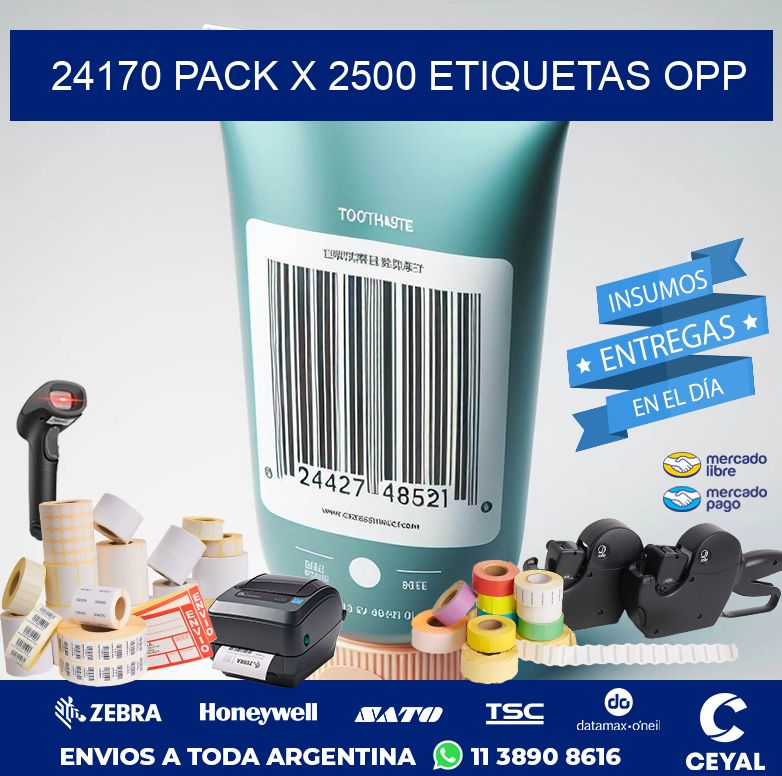 24170 PACK X 2500 ETIQUETAS OPP