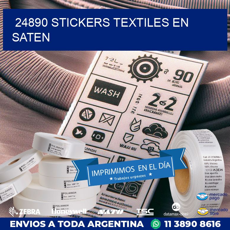 24890 STICKERS TEXTILES EN SATEN