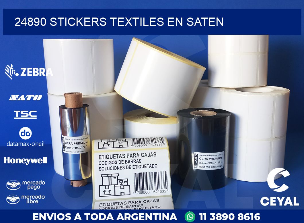 24890 STICKERS TEXTILES EN SATEN
