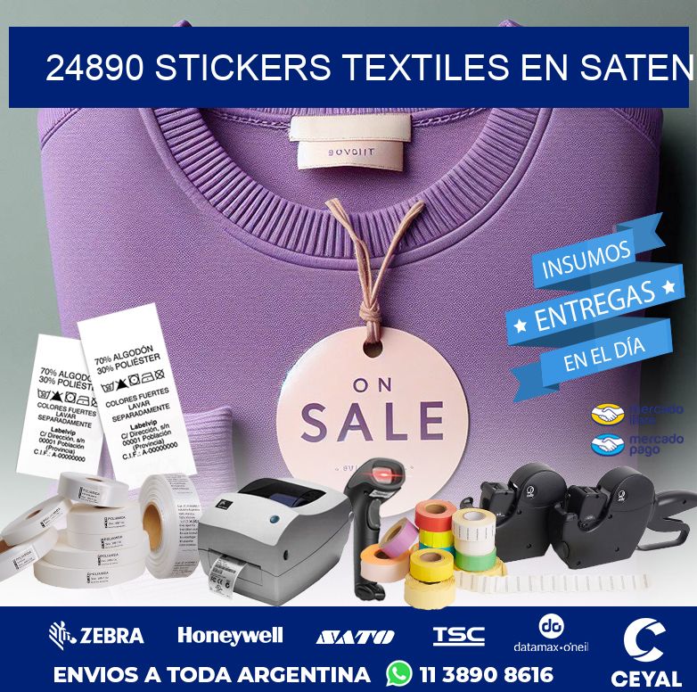 24890 STICKERS TEXTILES EN SATEN