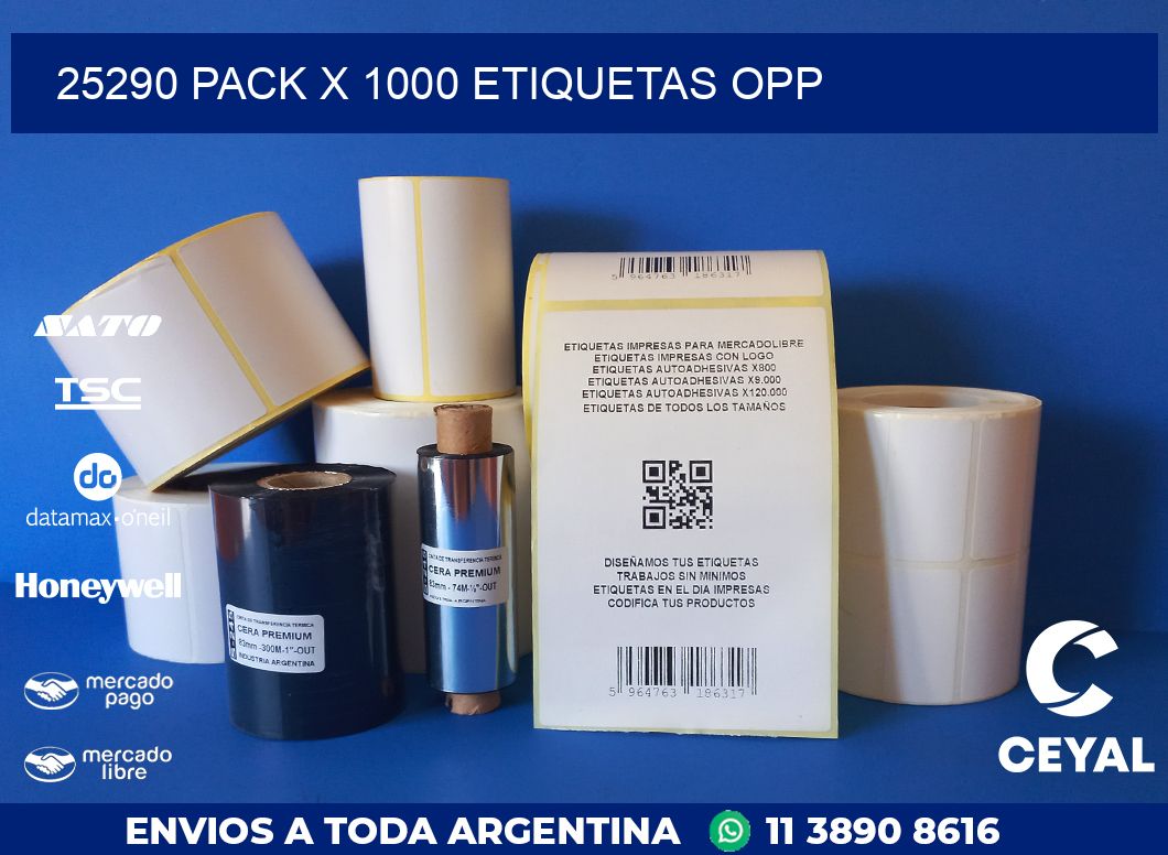 25290 PACK X 1000 ETIQUETAS OPP
