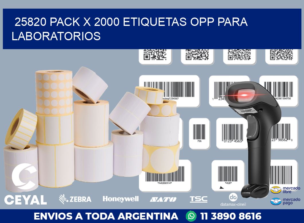 25820 PACK X 2000 ETIQUETAS OPP PARA LABORATORIOS