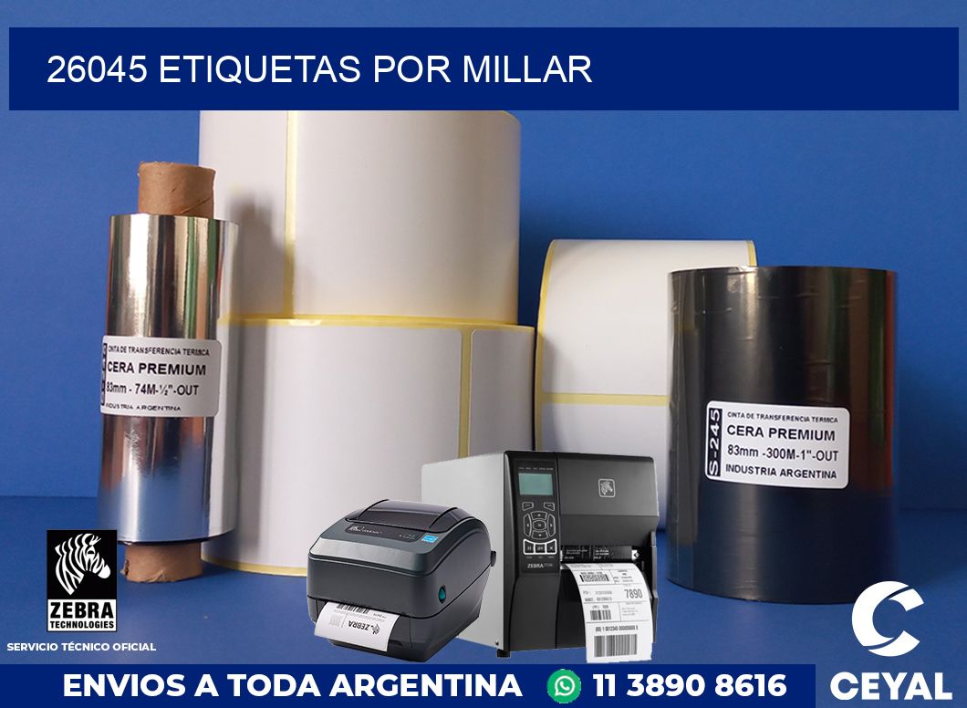 26045 etiquetas por millar