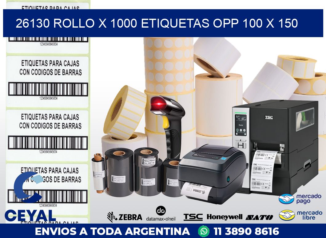 26130 ROLLO X 1000 ETIQUETAS OPP 100 X 150