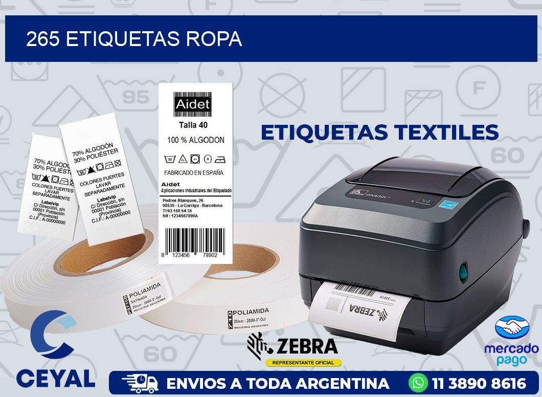 265 ETIQUETAS ROPA