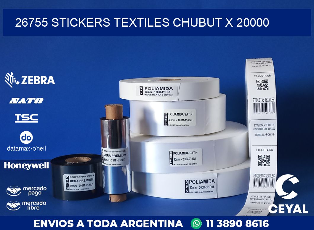 26755 STICKERS TEXTILES CHUBUT X 20000