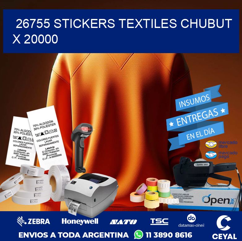 26755 STICKERS TEXTILES CHUBUT X 20000