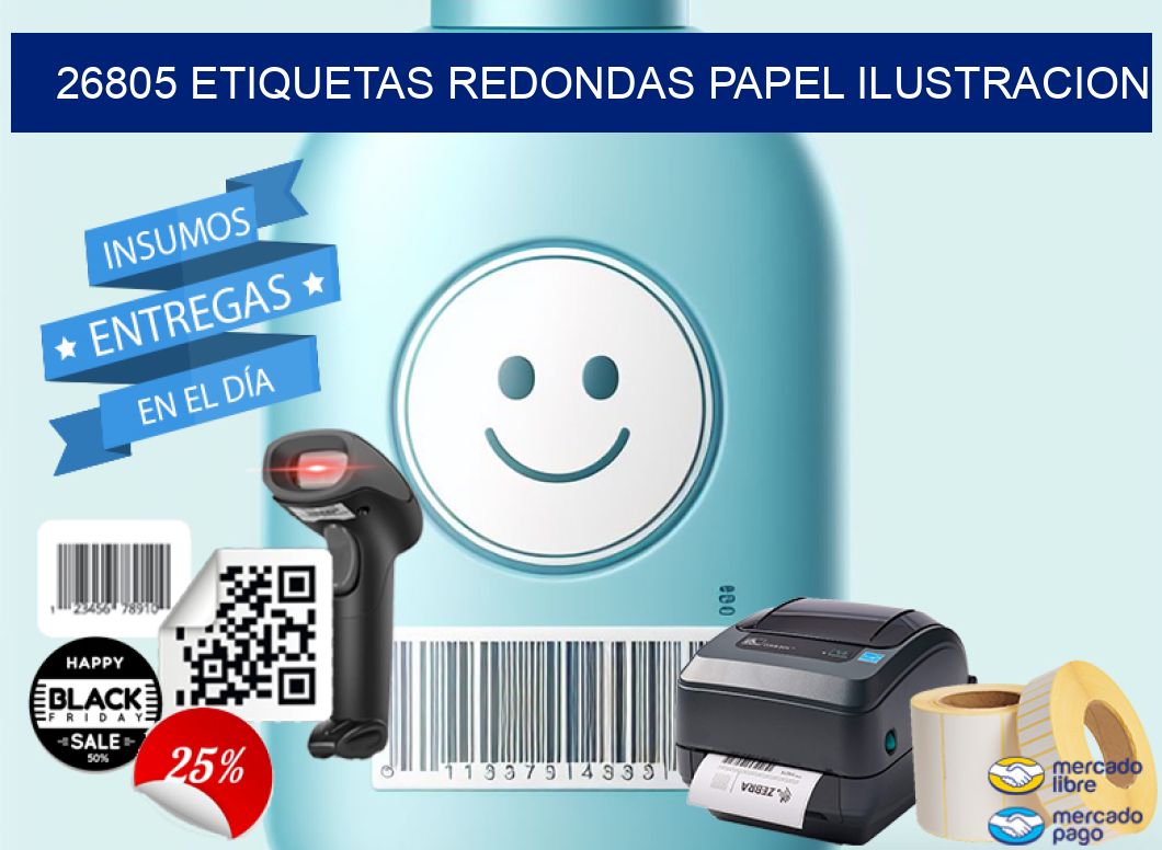 26805 ETIQUETAS REDONDAS PAPEL ILUSTRACION