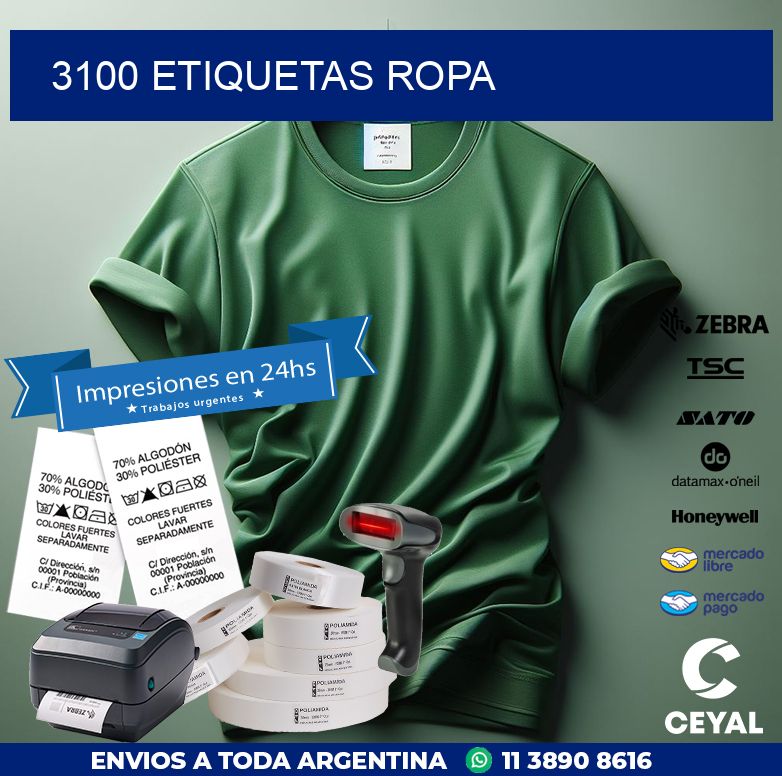 3100 ETIQUETAS ROPA