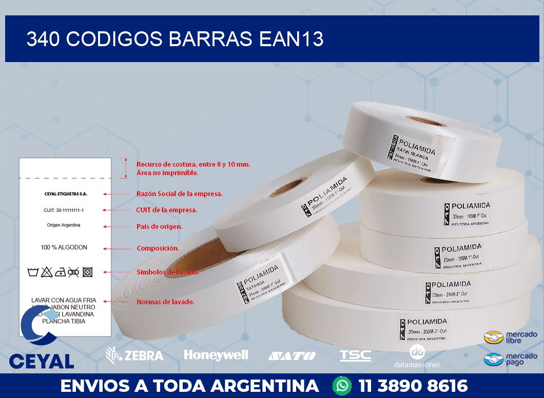 340 CODIGOS BARRAS EAN13