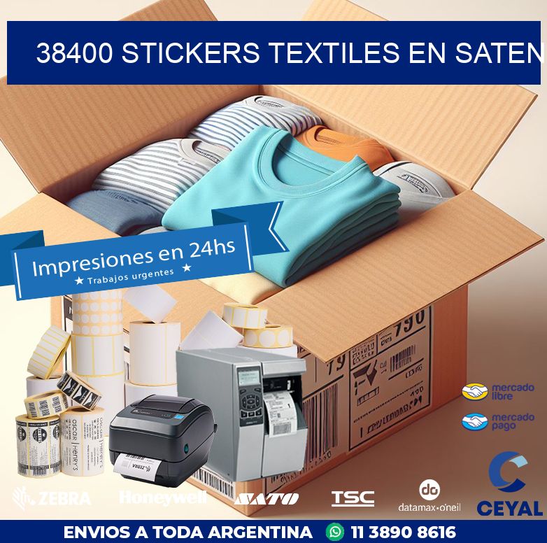 38400 STICKERS TEXTILES EN SATEN