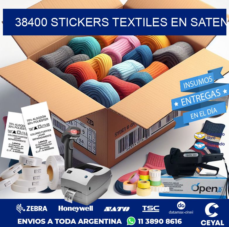 38400 STICKERS TEXTILES EN SATEN