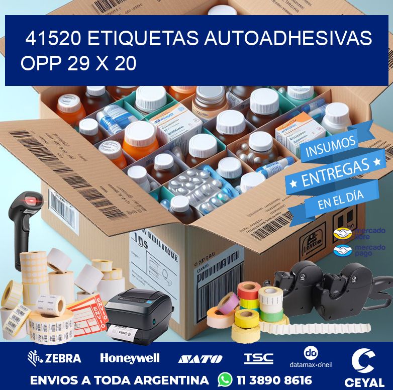 41520 ETIQUETAS AUTOADHESIVAS OPP 29 X 20