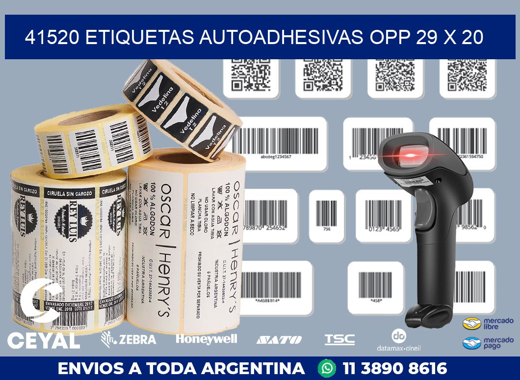 41520 ETIQUETAS AUTOADHESIVAS OPP 29 X 20