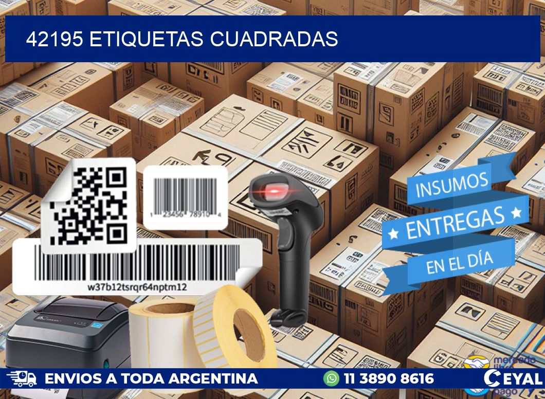 42195 etiquetas cuadradas