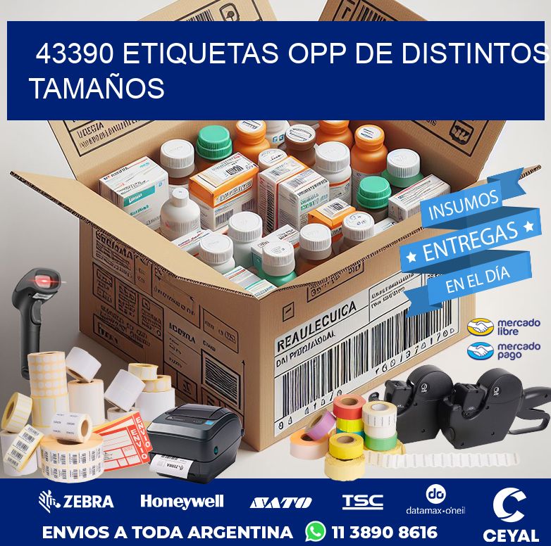 43390 ETIQUETAS OPP DE DISTINTOS TAMAÑOS