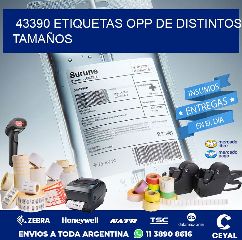 43390 ETIQUETAS OPP DE DISTINTOS TAMAÑOS