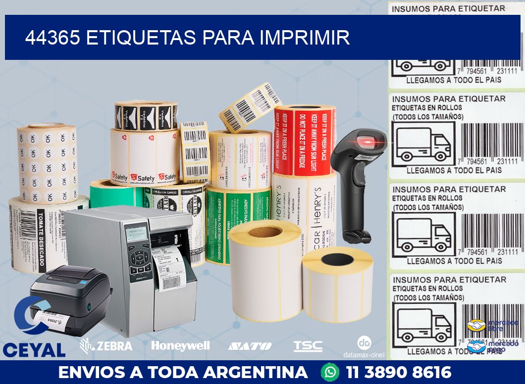 44365 ETIQUETAS PARA IMPRIMIR