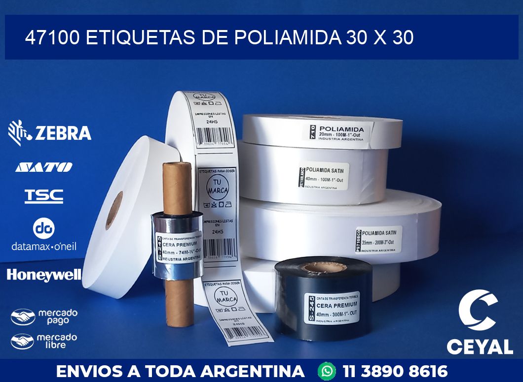 47100 ETIQUETAS DE POLIAMIDA 30 X 30