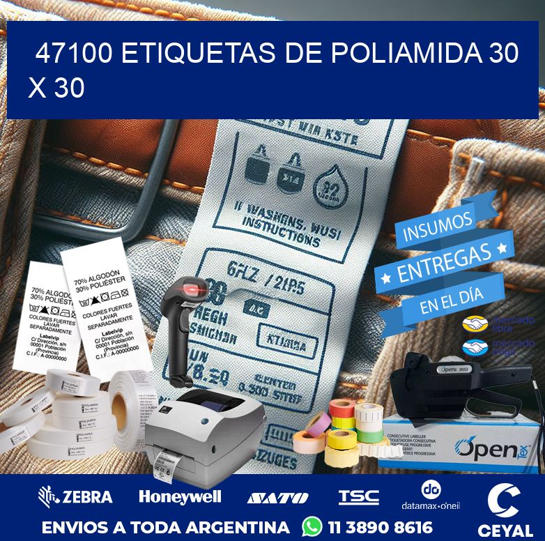 47100 ETIQUETAS DE POLIAMIDA 30 X 30