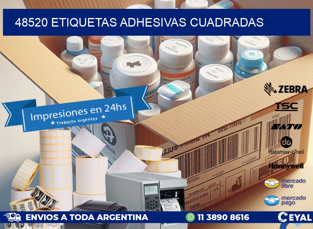 48520 etiquetas adhesivas cuadradas