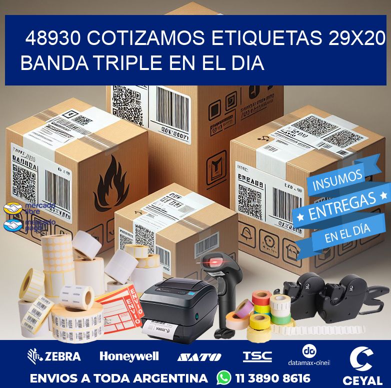 48930 COTIZAMOS ETIQUETAS 29X20 BANDA TRIPLE EN EL DIA