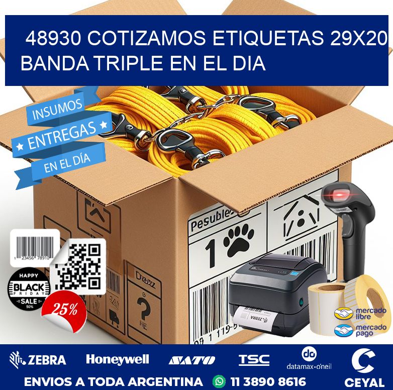 48930 COTIZAMOS ETIQUETAS 29X20 BANDA TRIPLE EN EL DIA